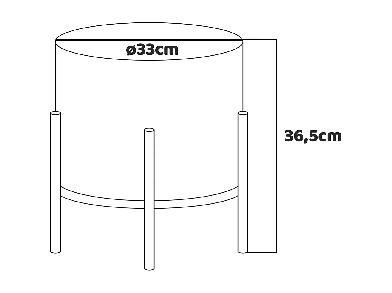 BONN VELVET - Pequeno pufe redondo de bombazina