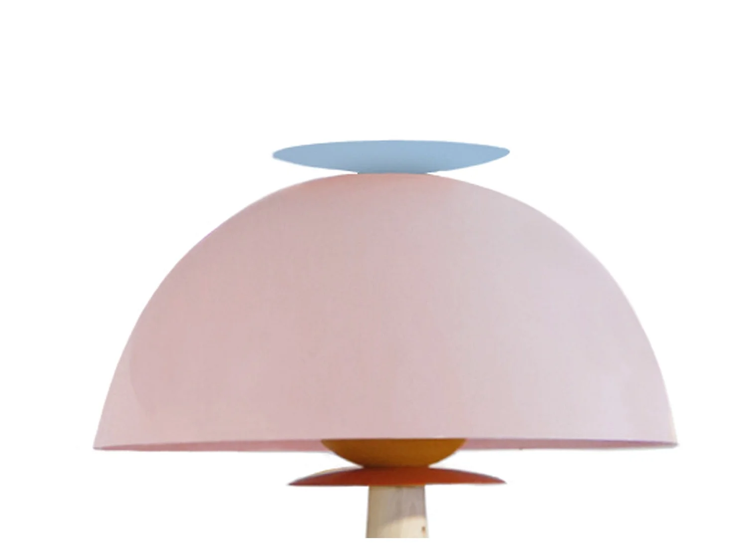 Lampada da terra metallo ,legno coluna AGATA  rosa D'43cm
