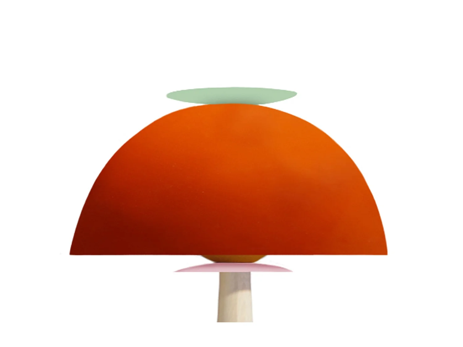 Lampada da terra metallo ,legno coluna AGATA  arancio D'43cm