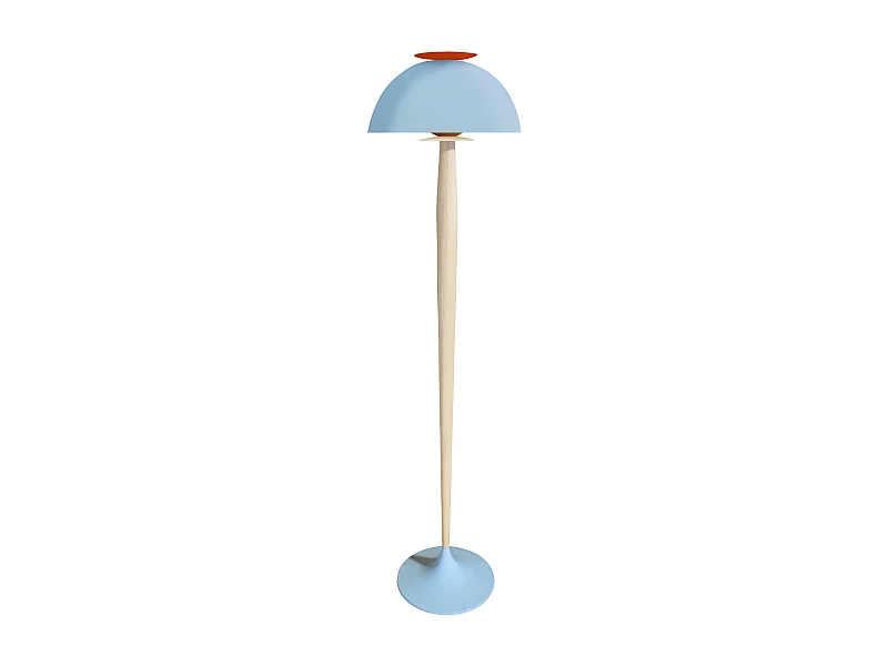 Lampadaire TOSEL ,bois,Bleu,H165xD43xP43cm