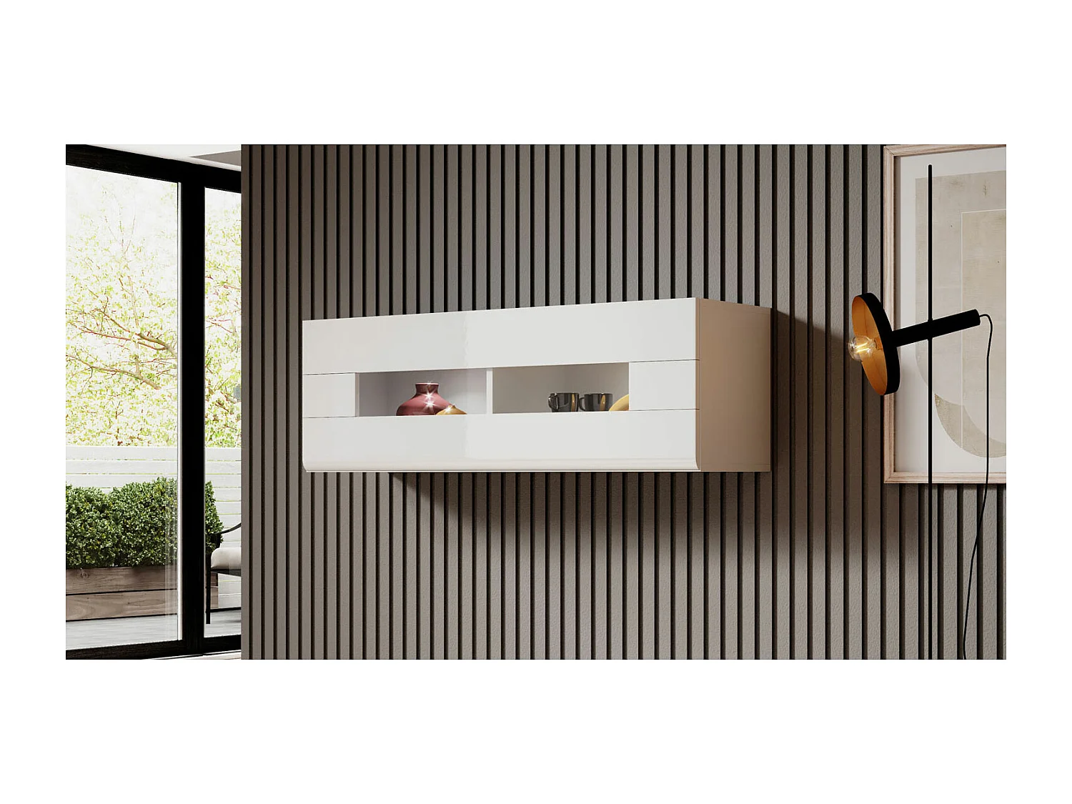 HÄNGEVITRINE Toledo Weiß 131,2 / 37 / 45cm