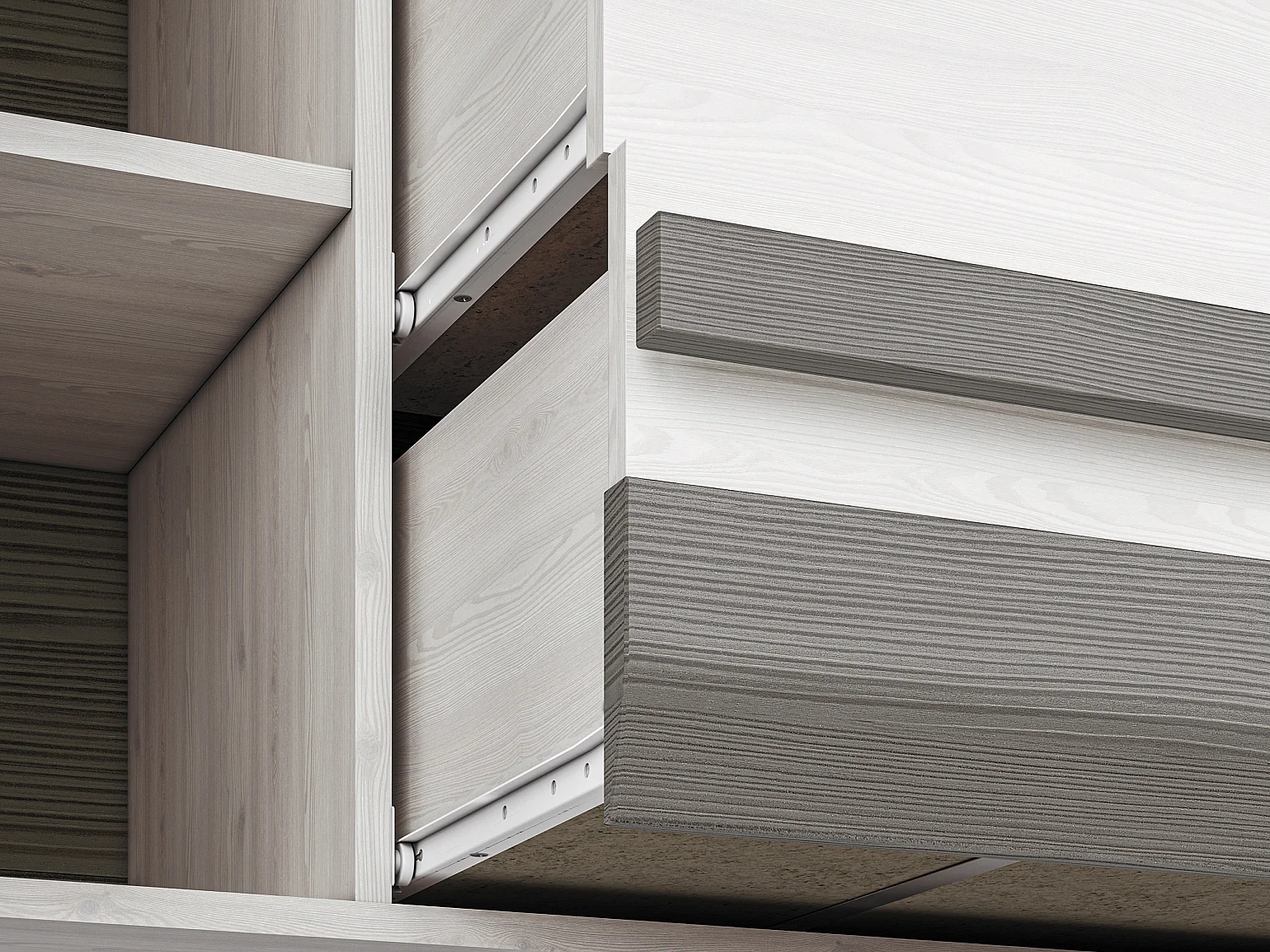 WOHNZIMMER-SET Blanco Pinie weiß / grau 6-teilig