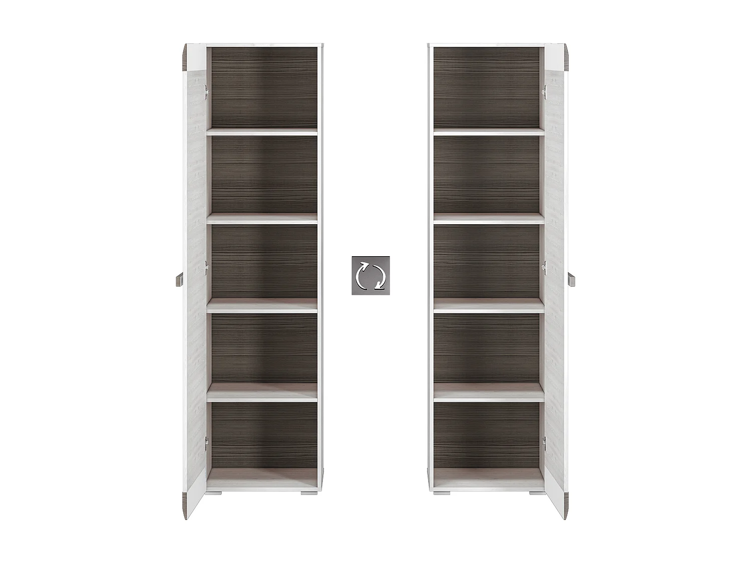 STAURAUMSCHRANK Blanco Pinie weiß / grau 55 / 42 / 202cm