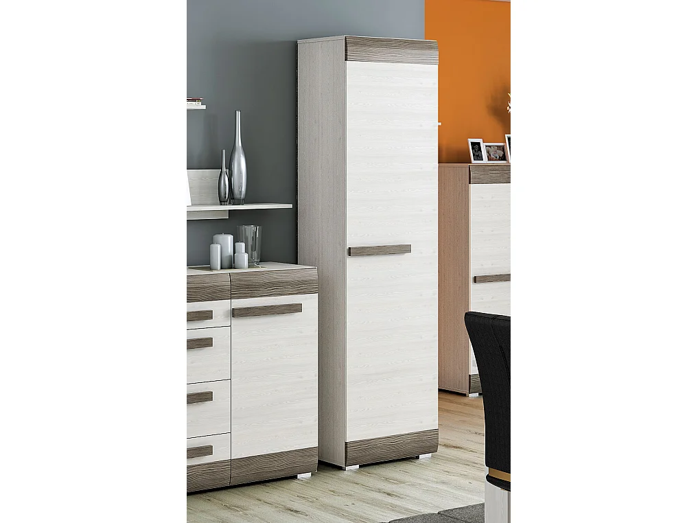 STAURAUMSCHRANK Blanco Pinie weiß / grau 55 / 42 / 202cm