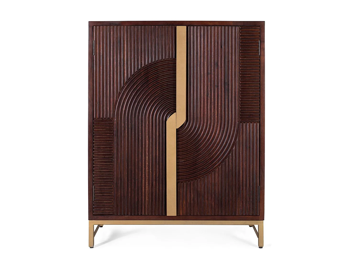 Meuble bar en bois manguier et métal