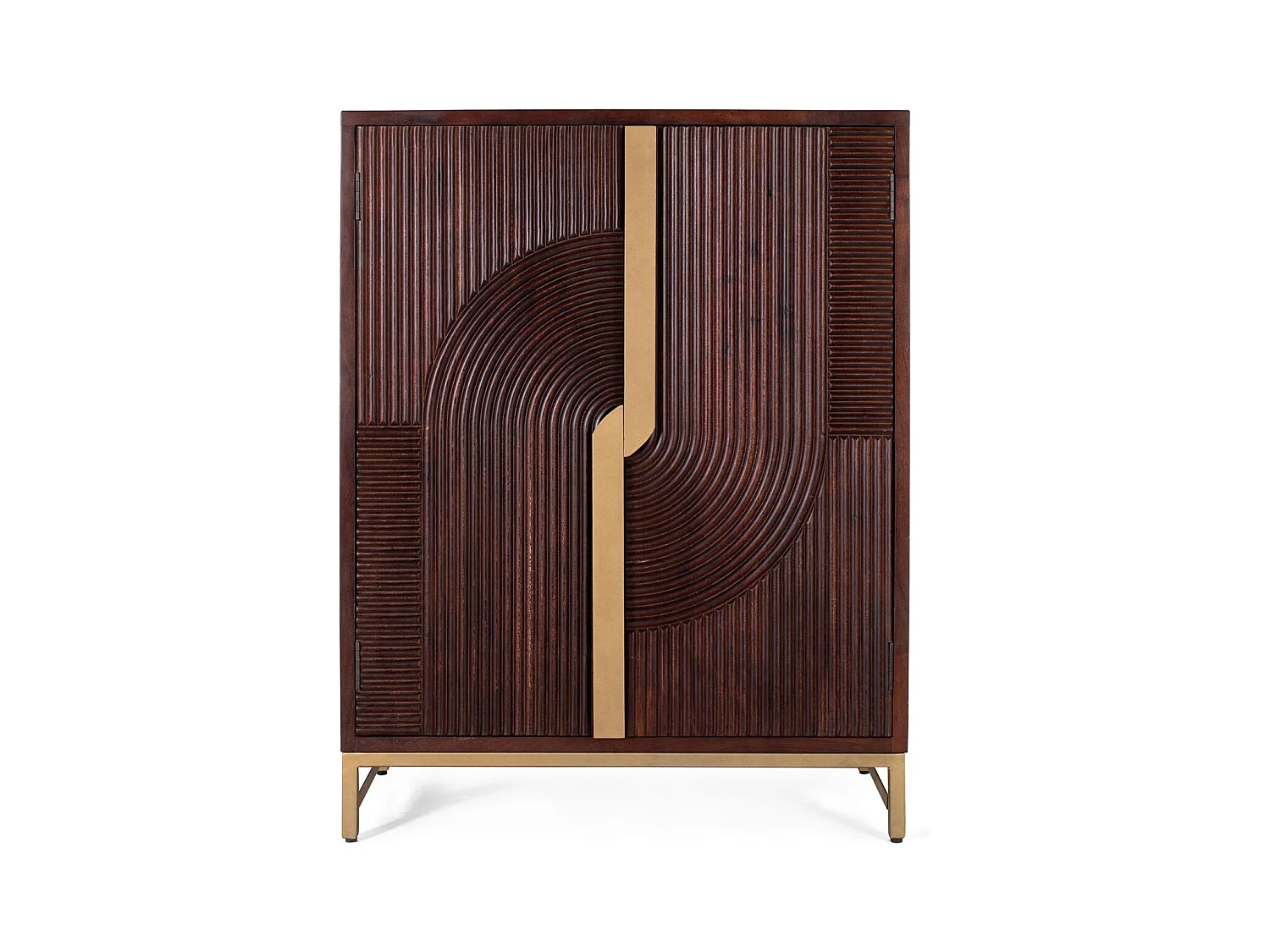Meuble bar en bois manguier et métal