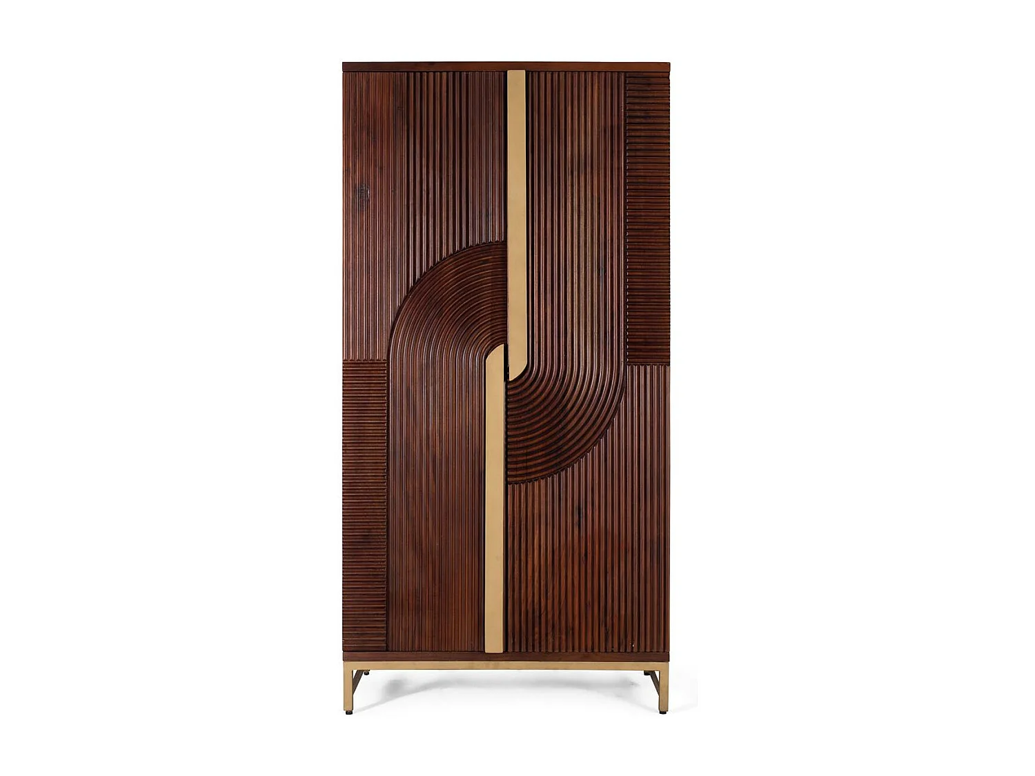 Meuble bar en bois manguier et métal