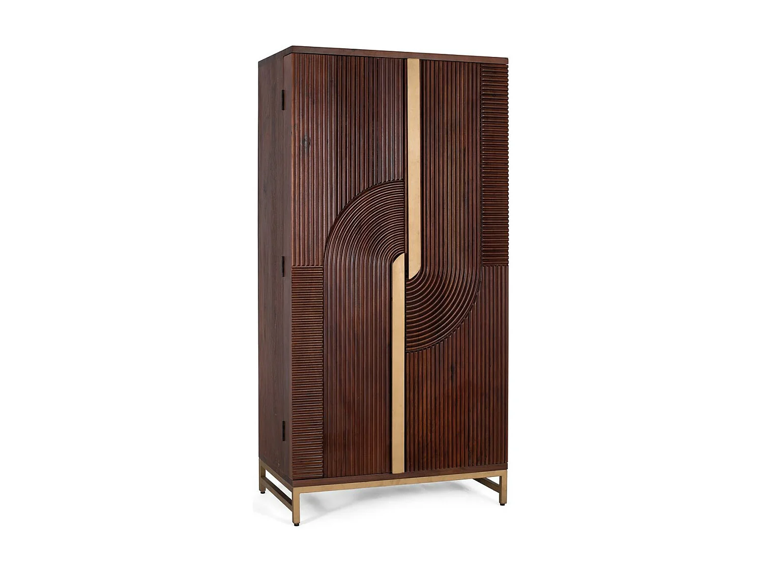 Meuble bar en bois manguier et métal