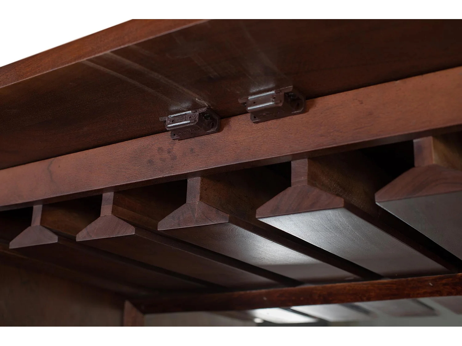 Meuble bar en bois manguier et métal