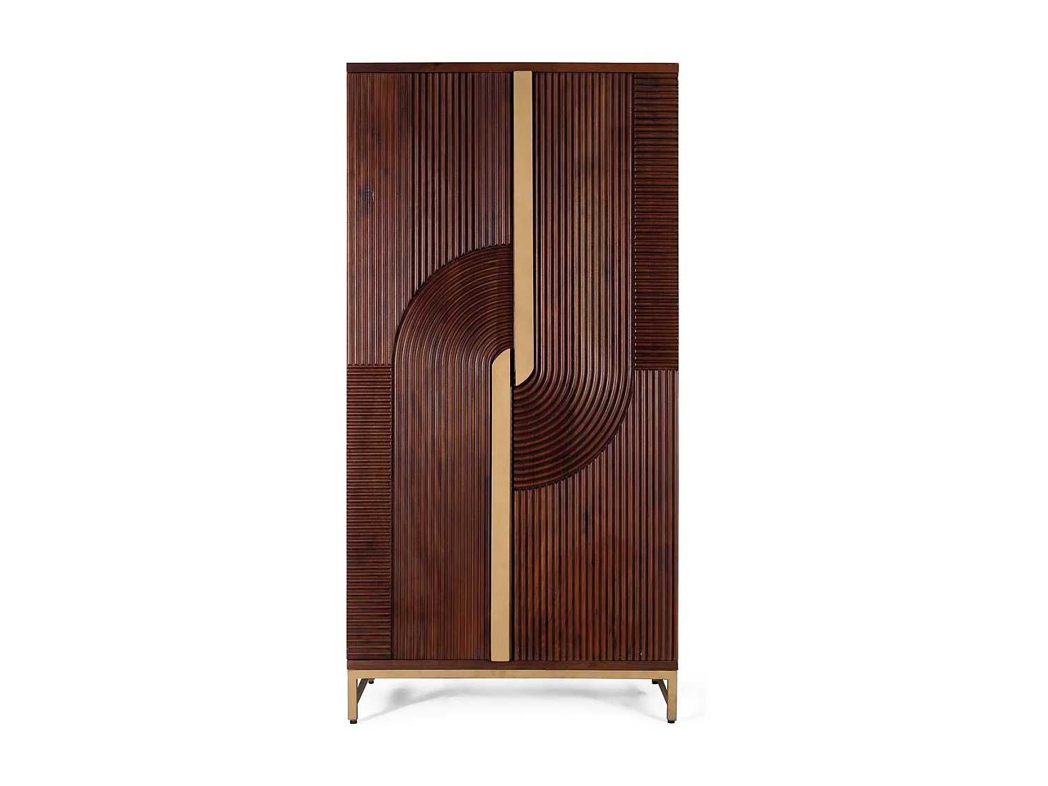 Meuble bar en bois manguier et métal