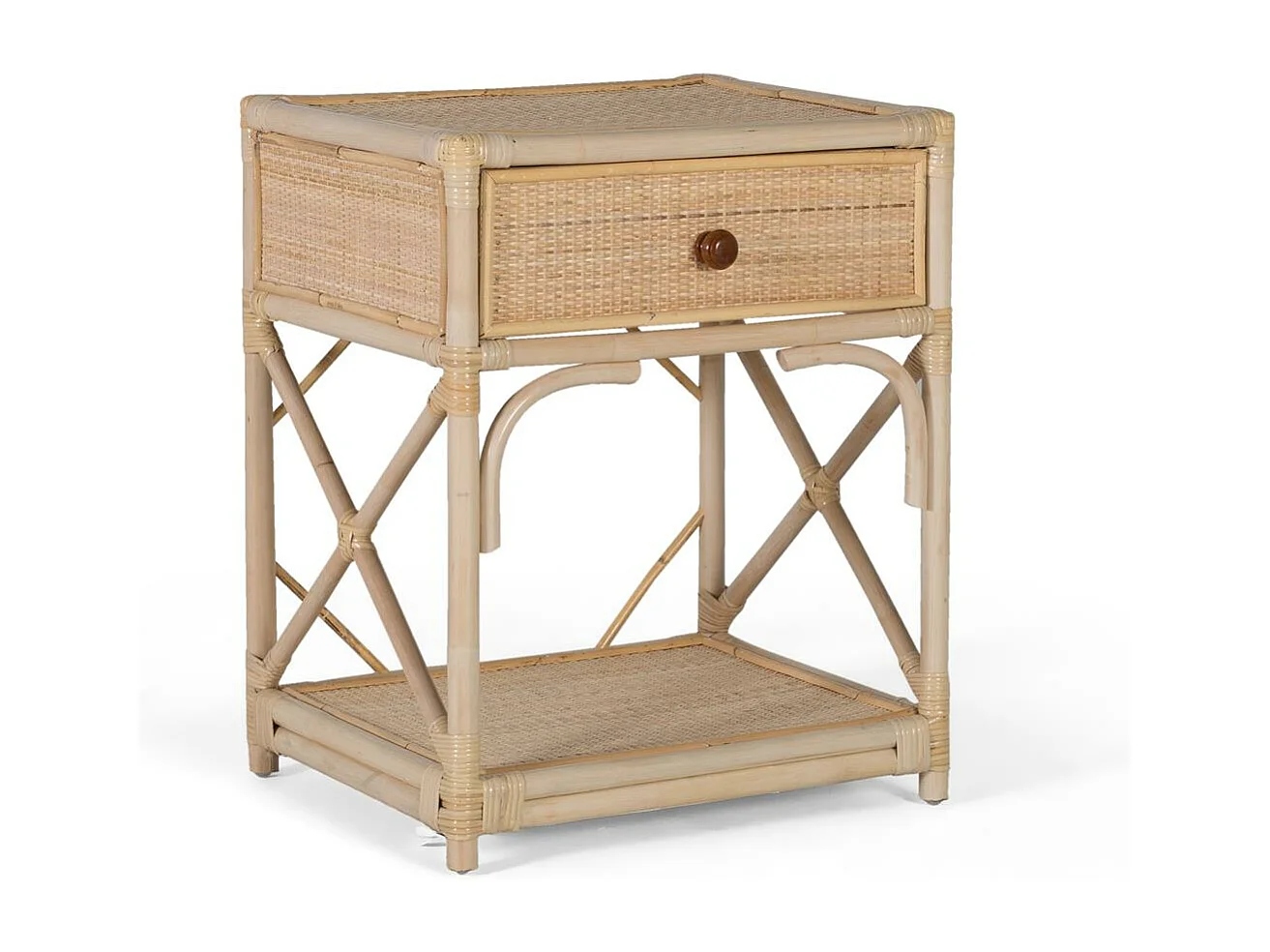 Table de nuit rotin naturel et chaleureux