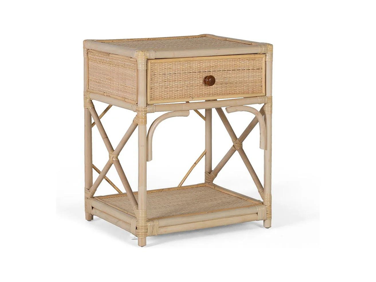 Table de nuit rotin naturel et chaleureux