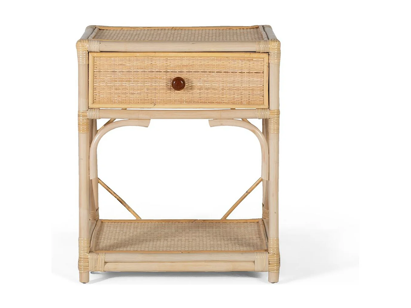 Table de nuit rotin naturel et chaleureux