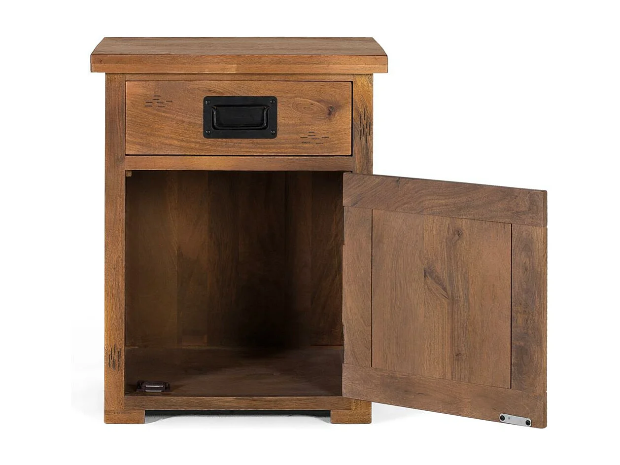 Stolik nocny z drewna mango o naturalnym uroku