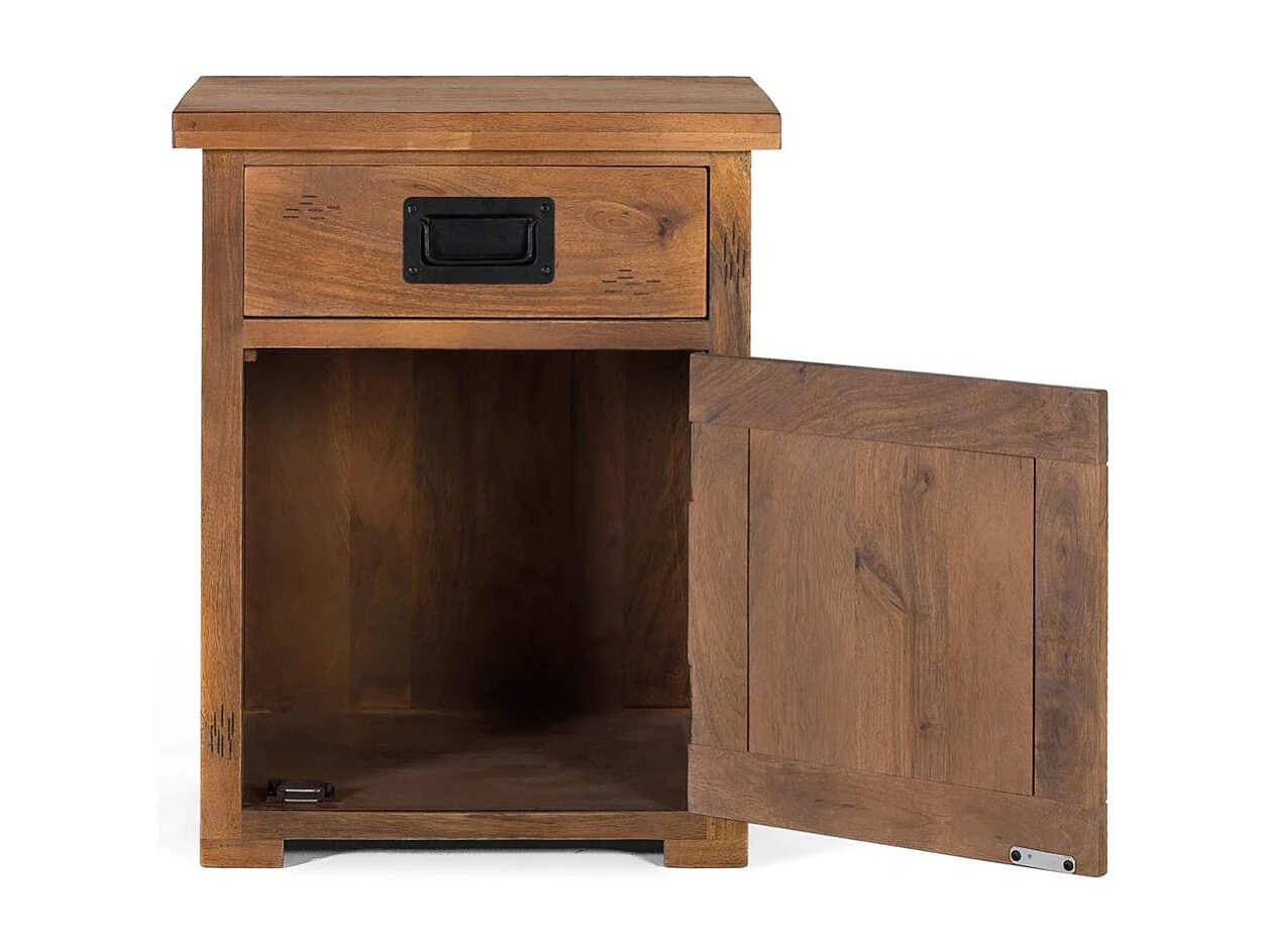 Mesa cabeceira em manguier com charme natural