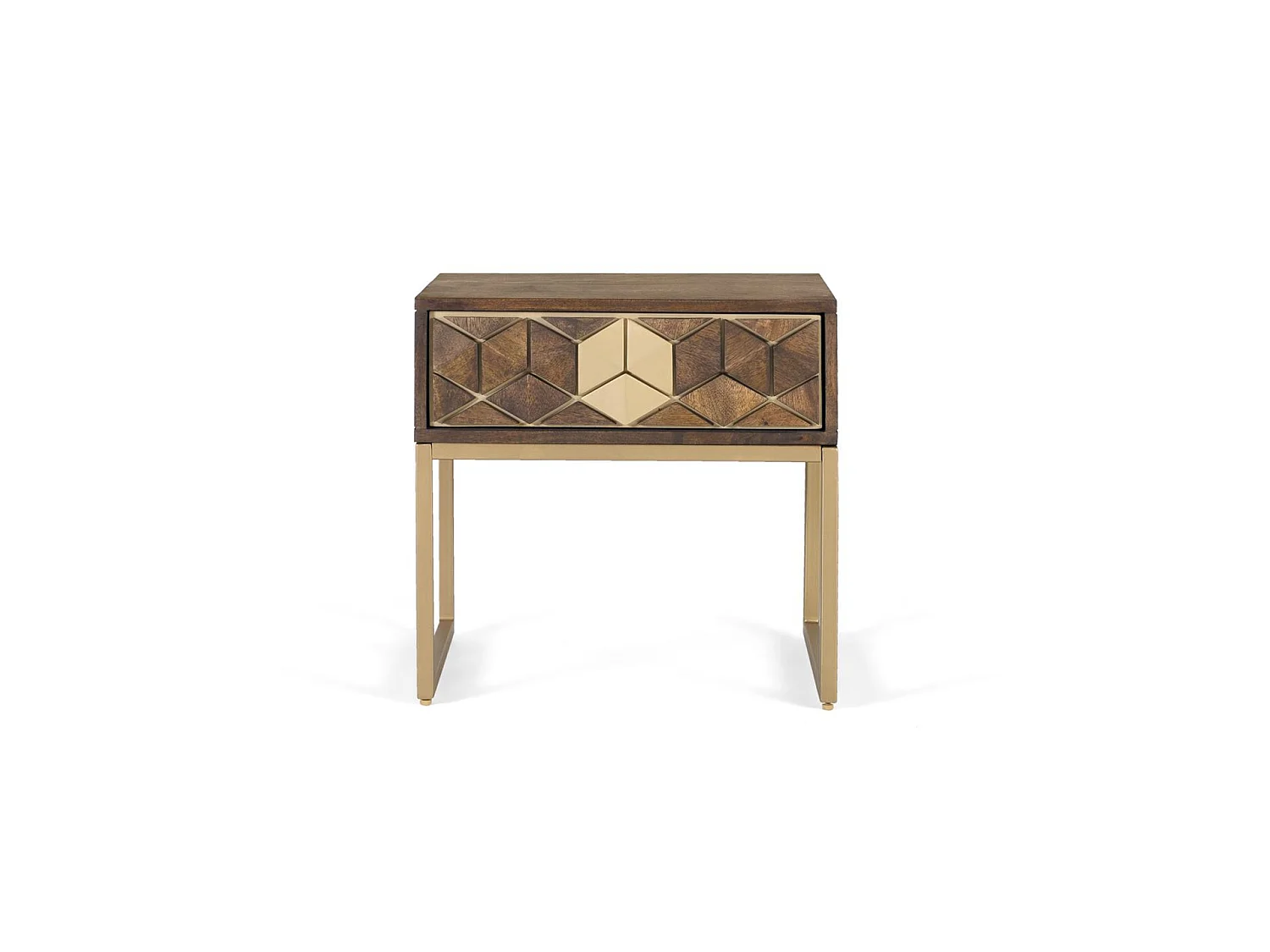 Comodini in legno di mango, stile rustico moderno, 51 cm - 49x51x40