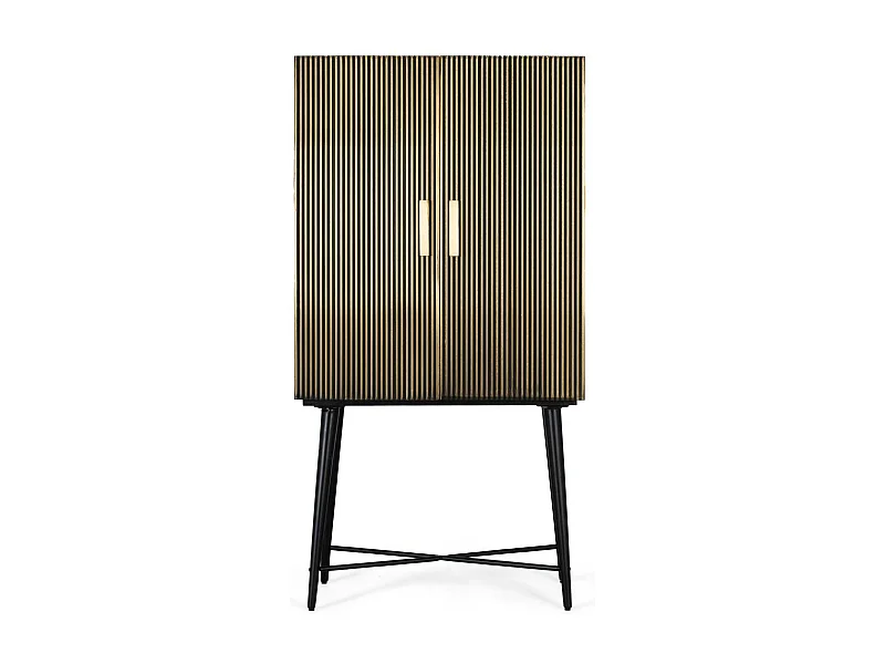 Kleiderschrank mit 2 mit Bronze verkleideten Holztüren