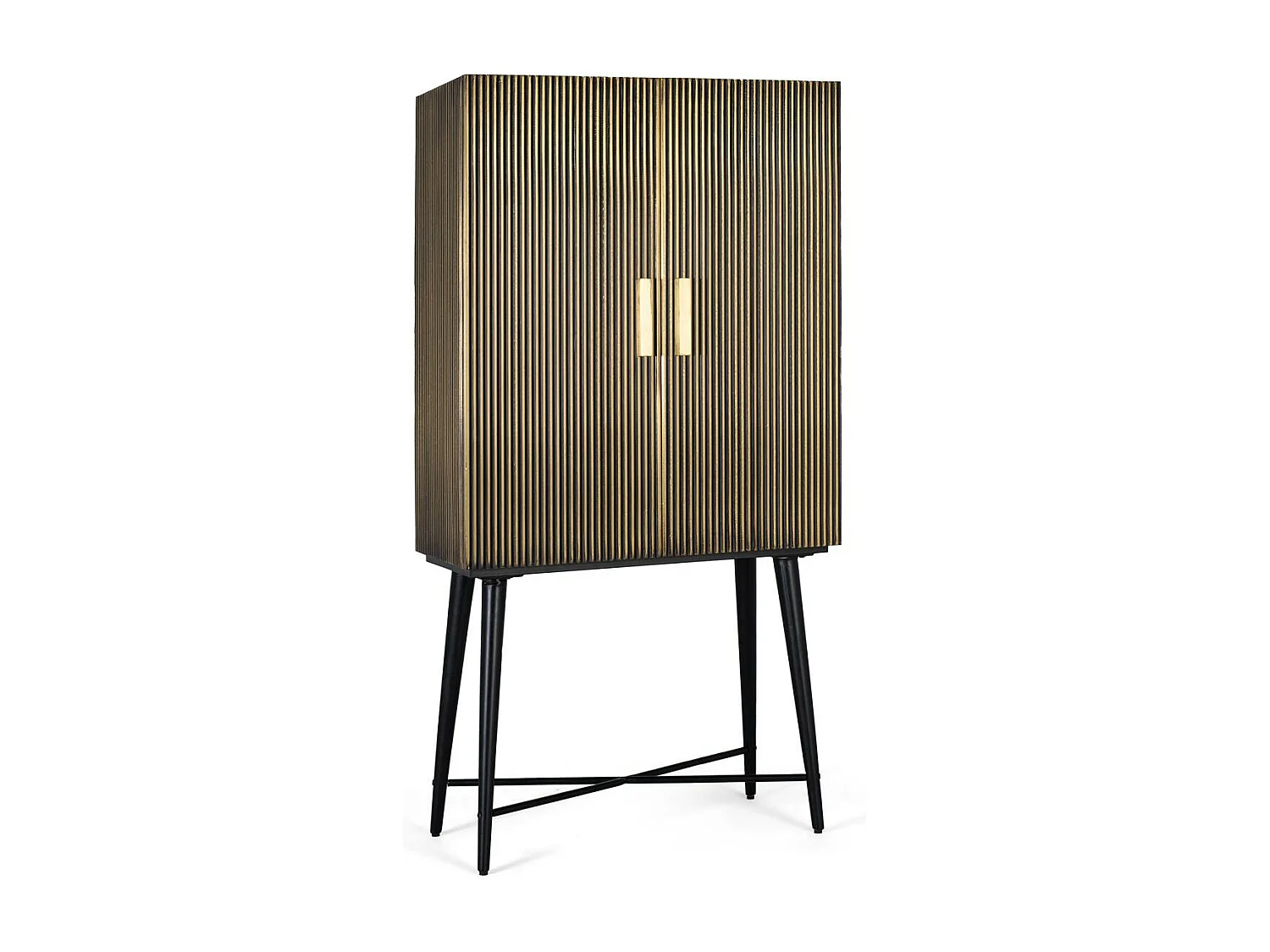 Kleiderschrank mit 2 mit Bronze verkleideten Holztüren