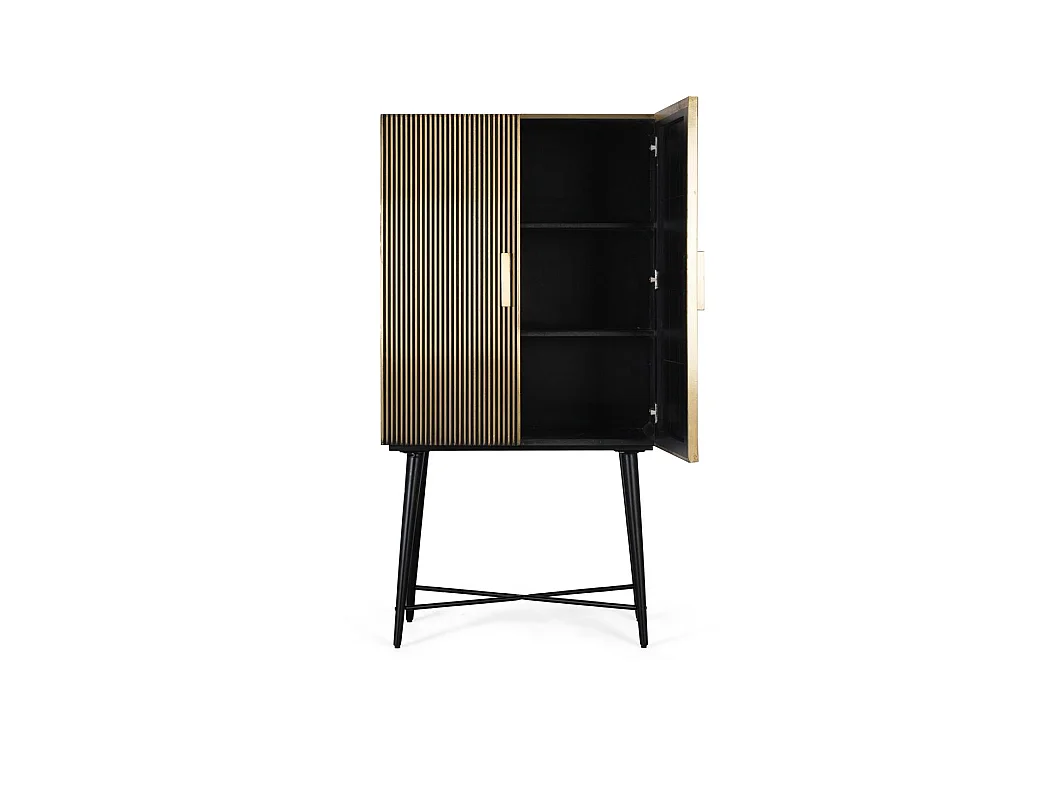 Buffet en bois de manguier 85 cm, style classique moderne - 163 x 85 x 40