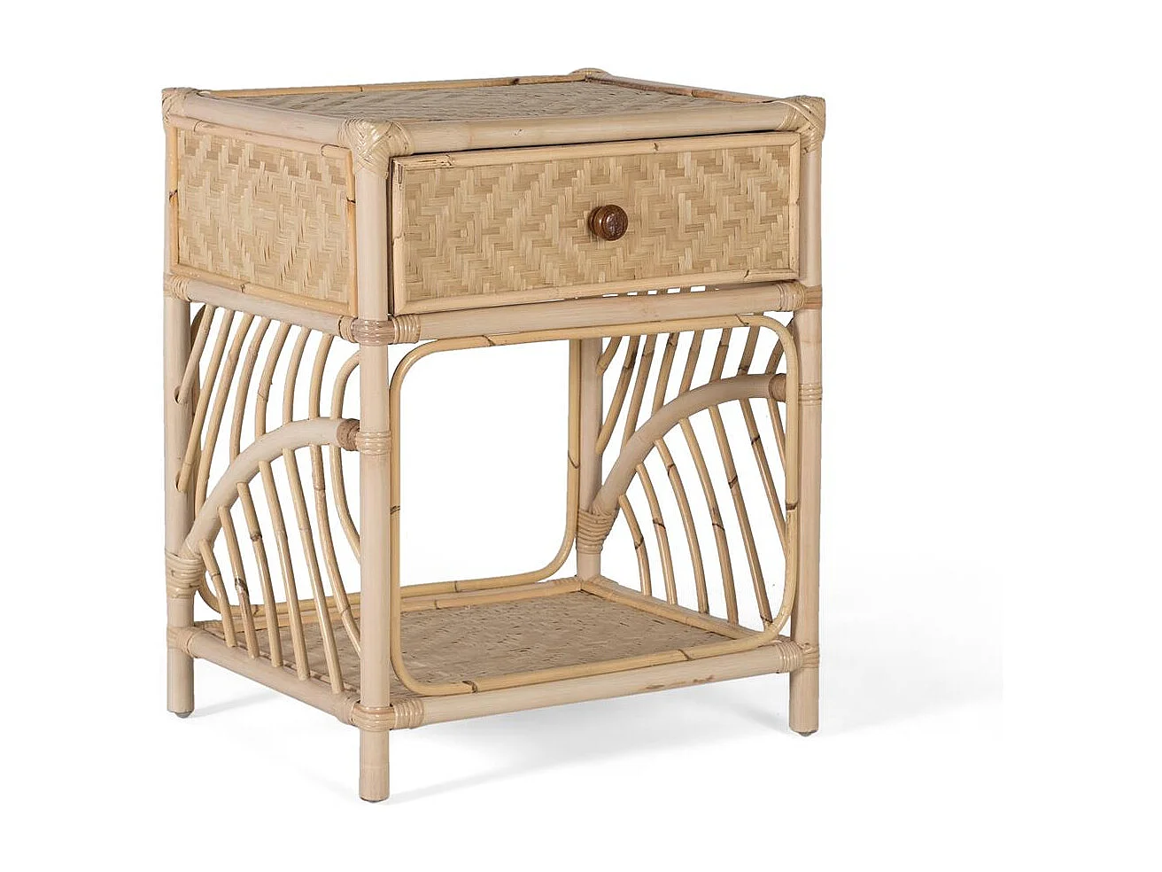 Table de chevet en rotin charme naturel