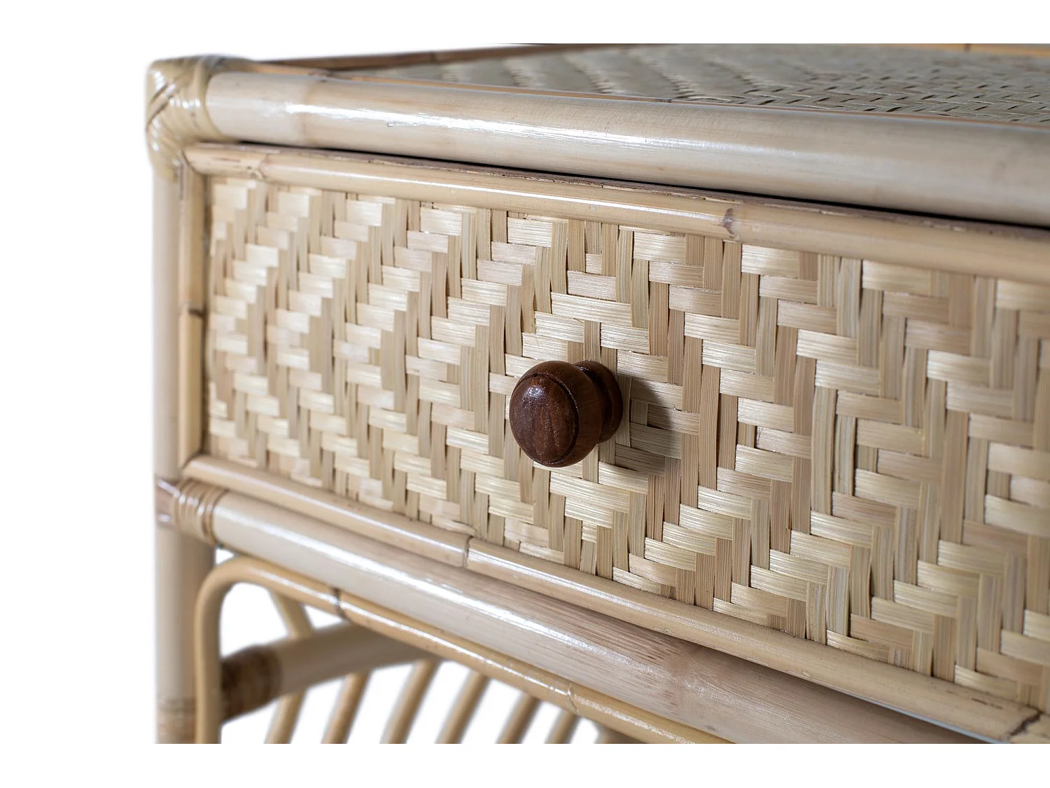 Table de chevet en rotin charme naturel