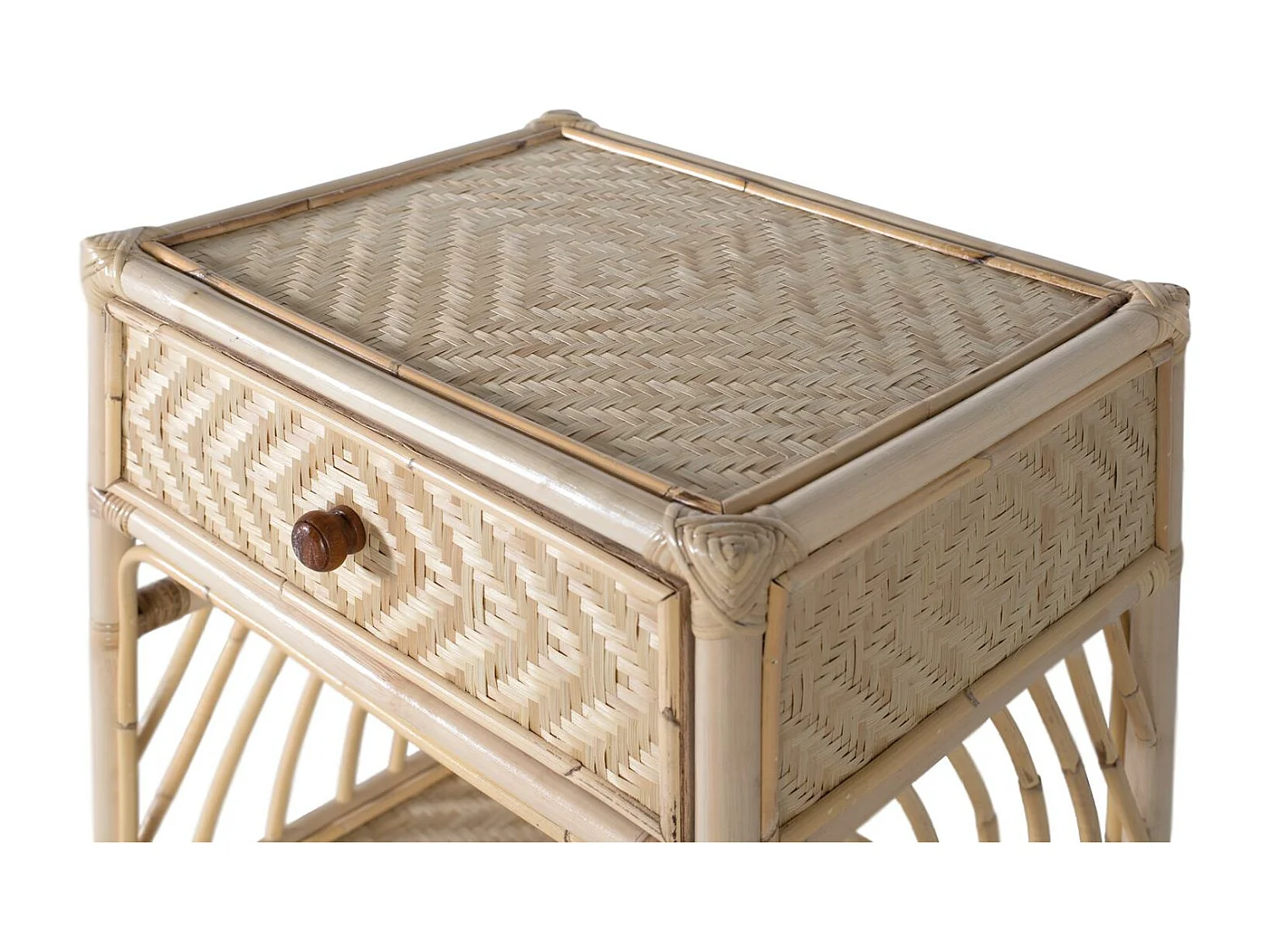 Table de chevet en rotin charme naturel