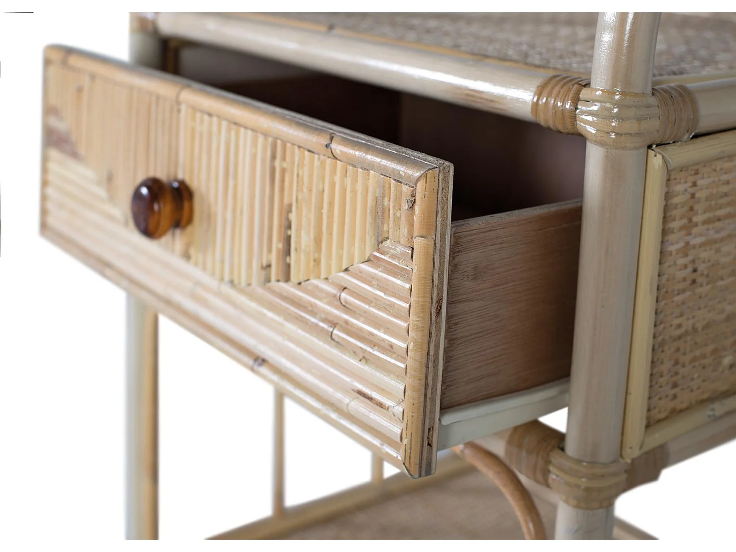 Table de chevet rotin simple et naturel