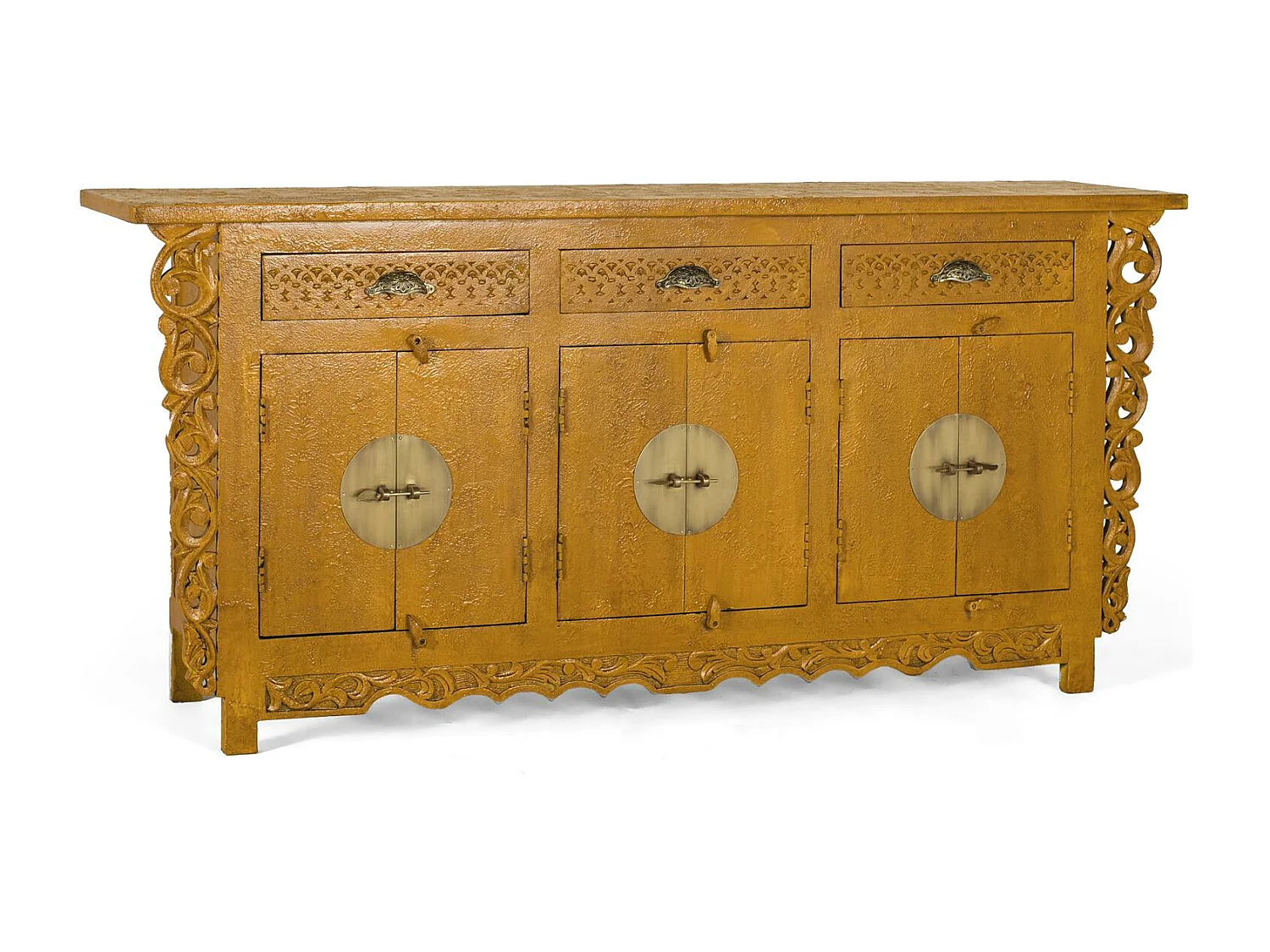 Komoda z 6 drzwiami i 3 szufladami z drewna mango