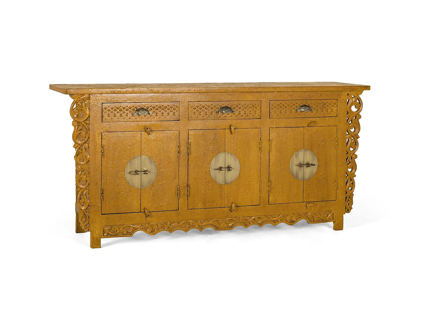 Sideboard mit 6 Türen und 3 Schubladen aus Mangoholz