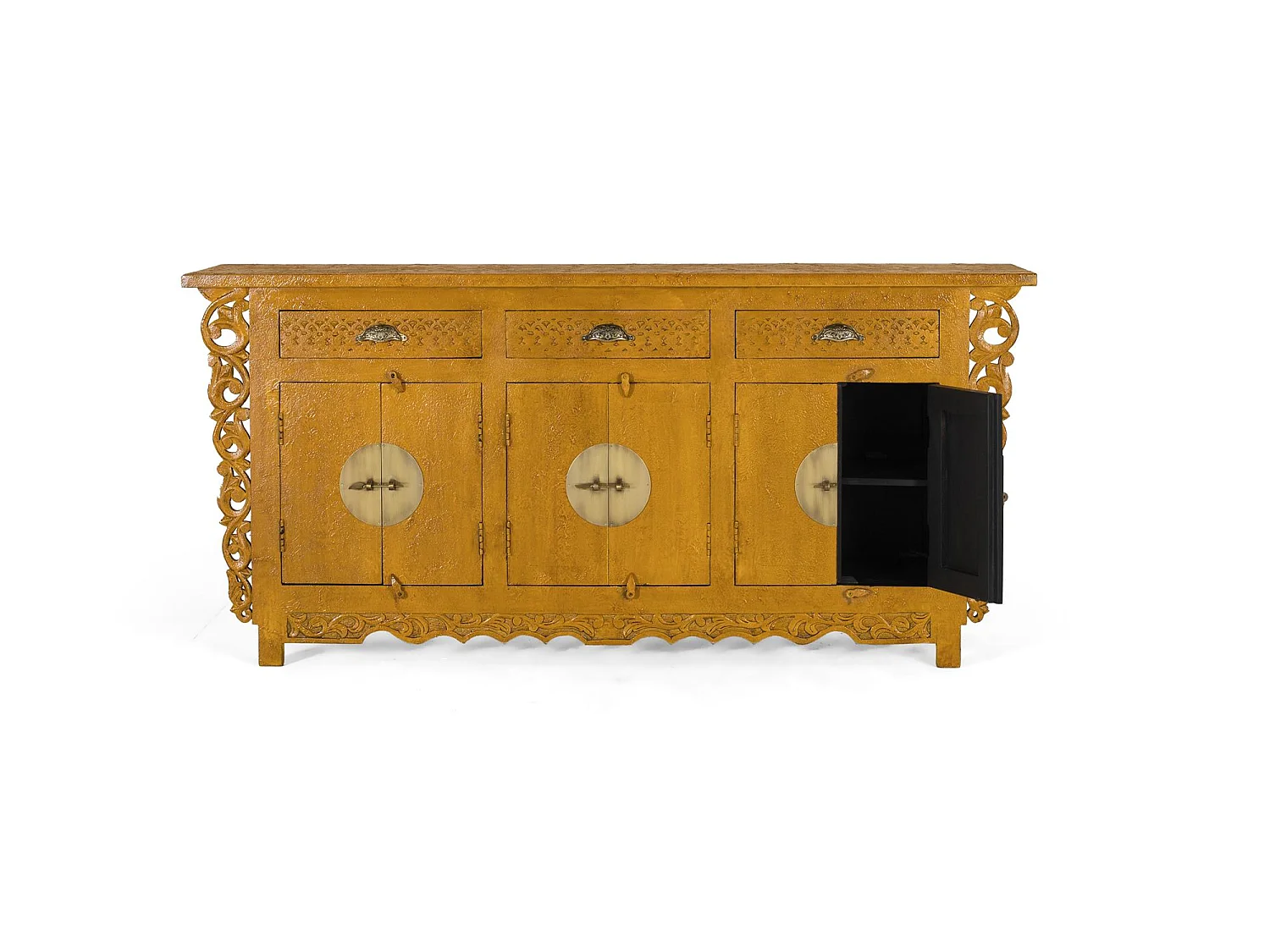 Sideboard mit 6 Türen und 3 Schubladen aus Mangoholz
