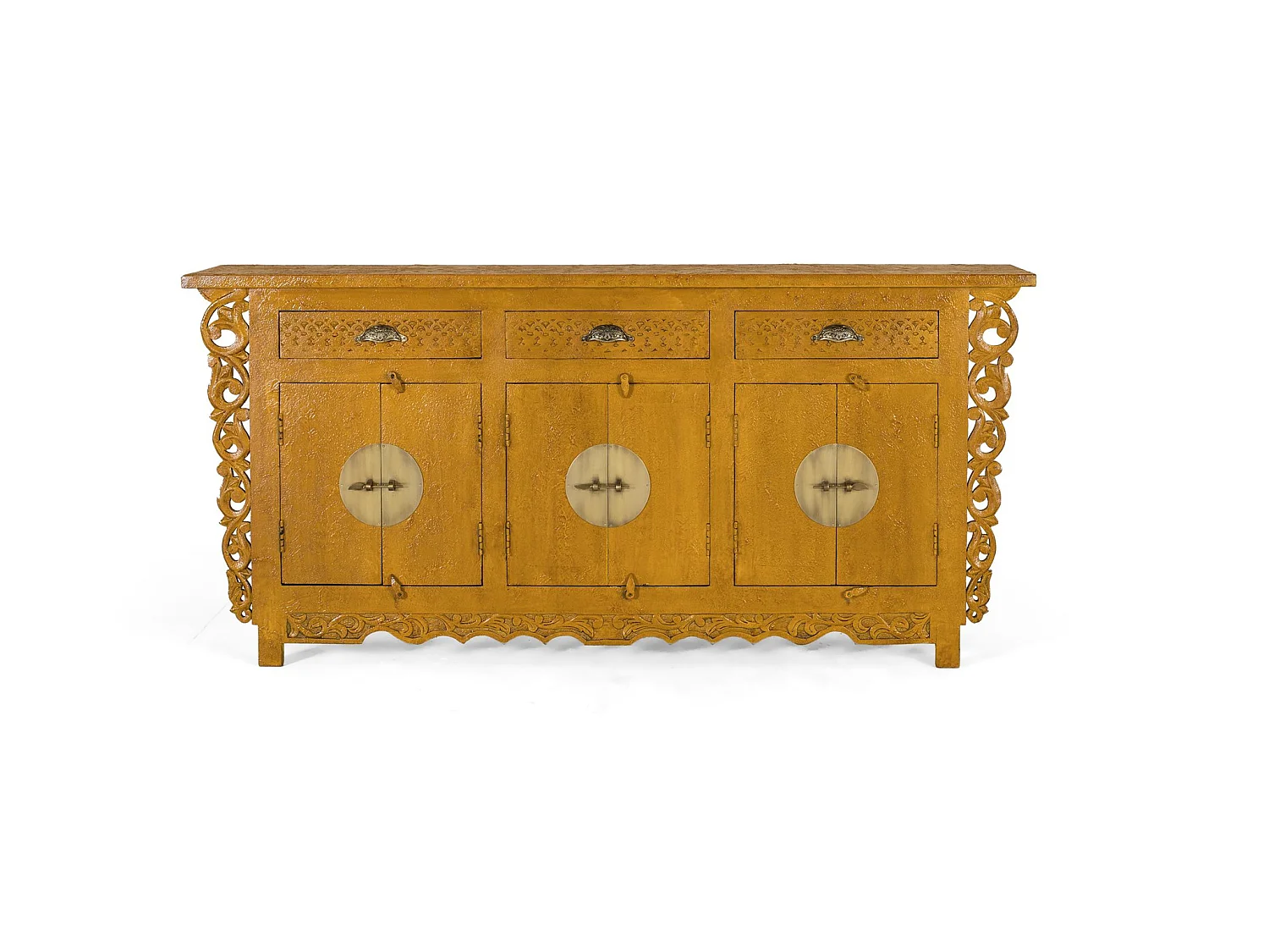 Aparador con 6 puertas y 3 cajones en madera de mango