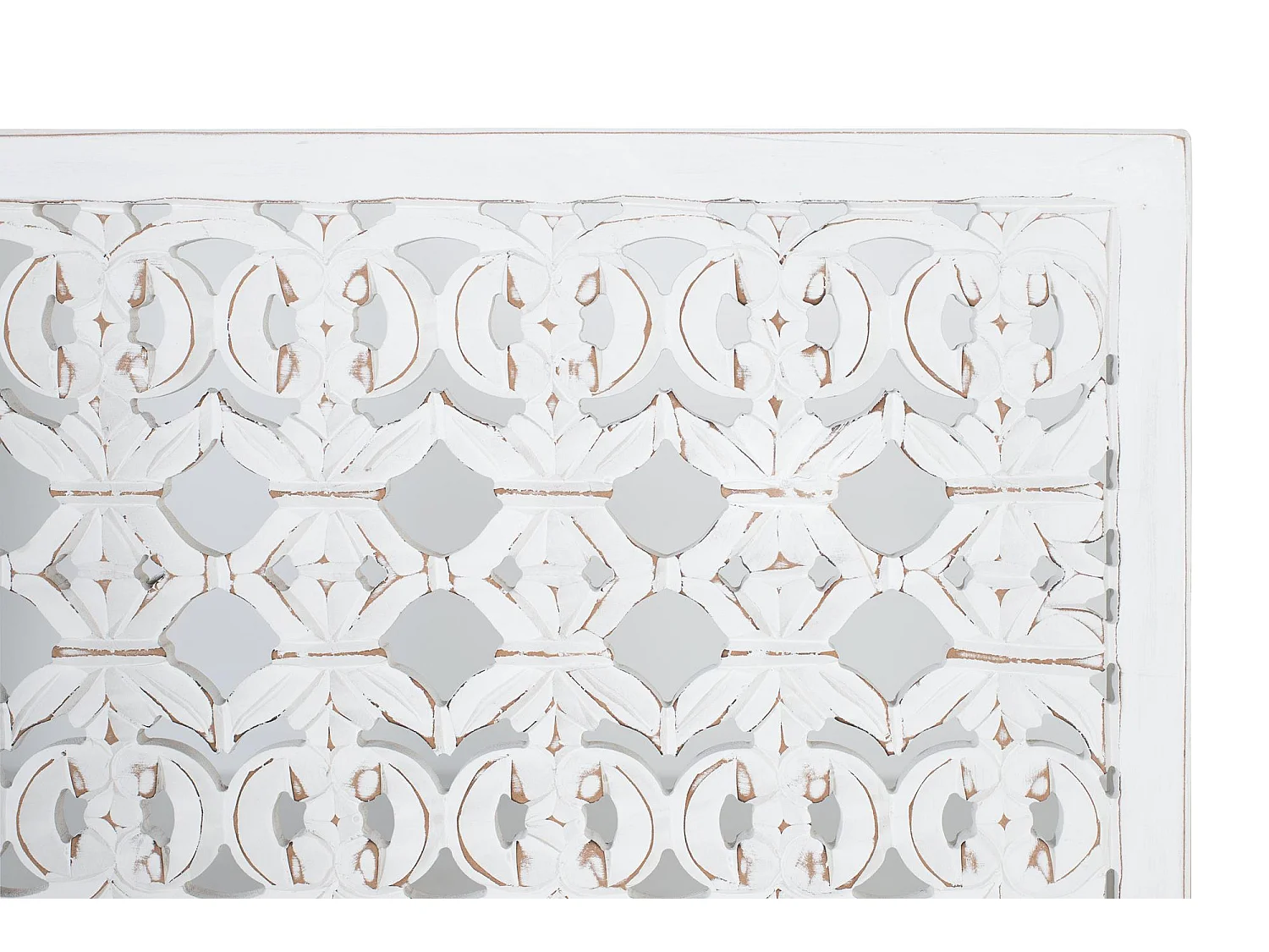 Tête de lit en MDF blanc décapé