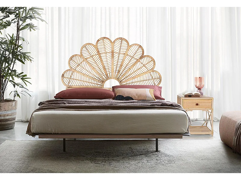 Handgefertigtes Kopfteil aus natürlichem Rattan 180 cm