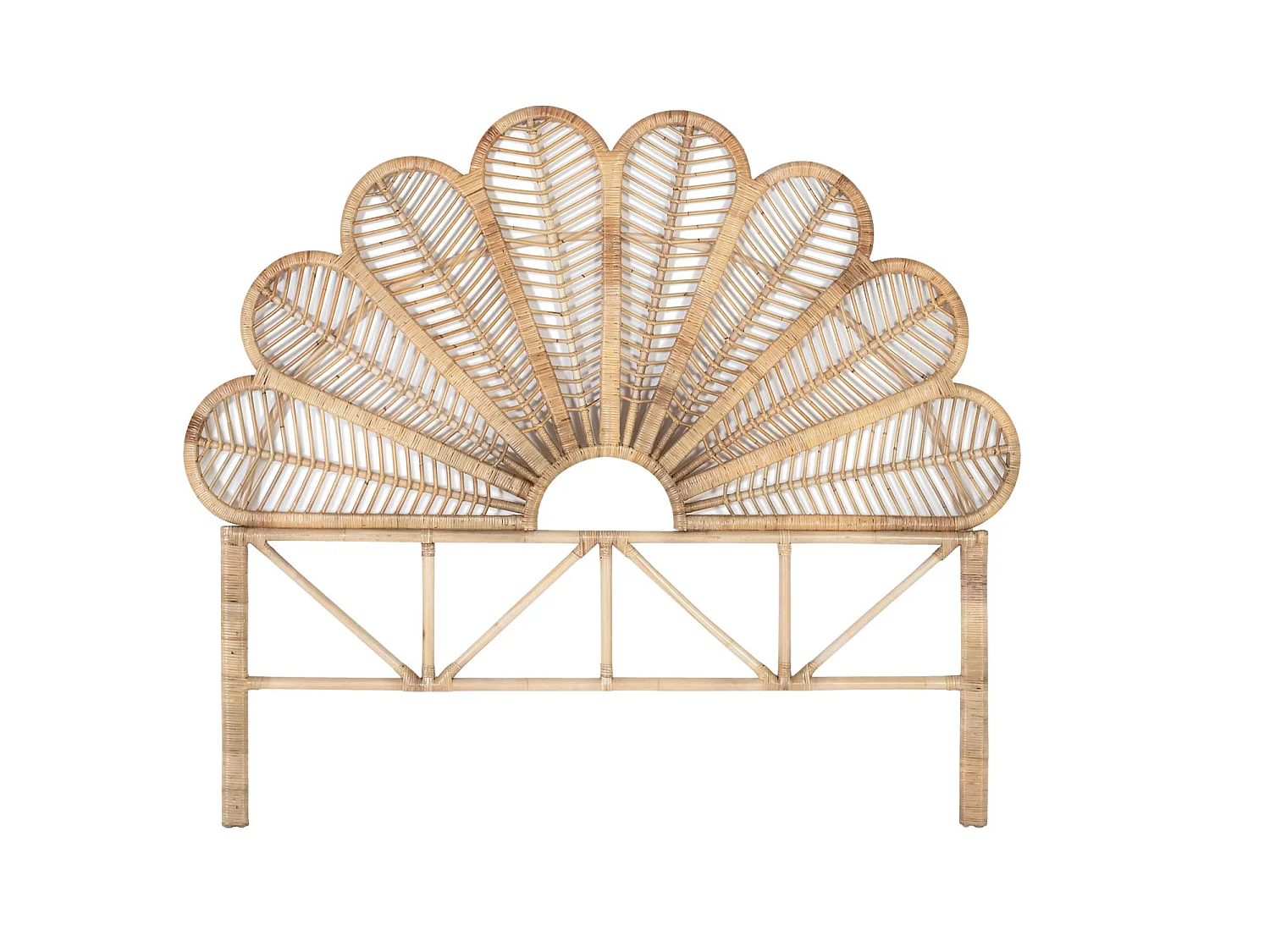 Tête de lit faite main en rotin naturel 180 cm
