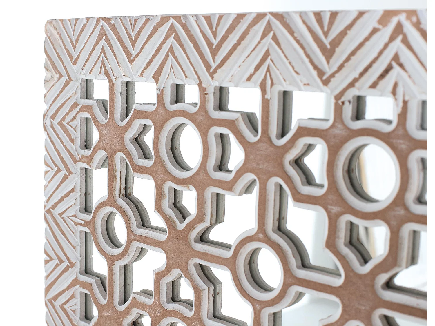 Tête de lit en MDF blanc décapé