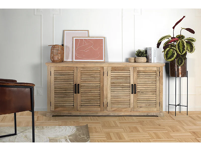 Credenza in legno massello di mango dal fascino naturale