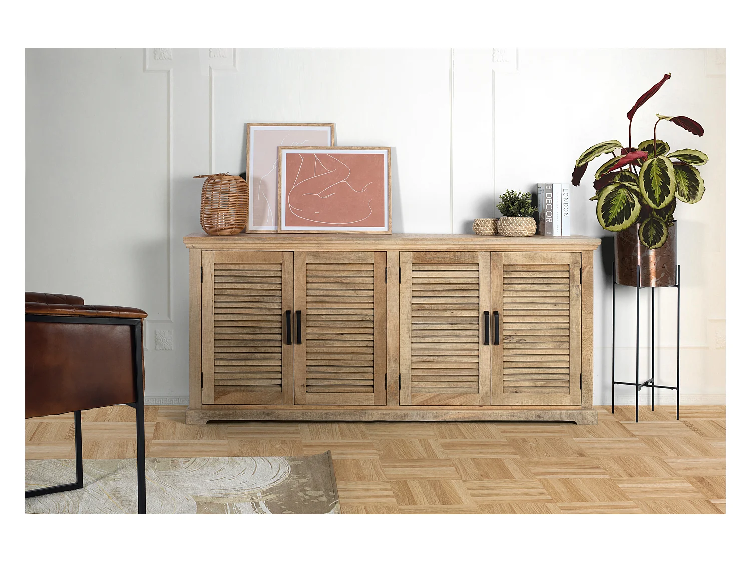 Buffet en manguier charme naturel