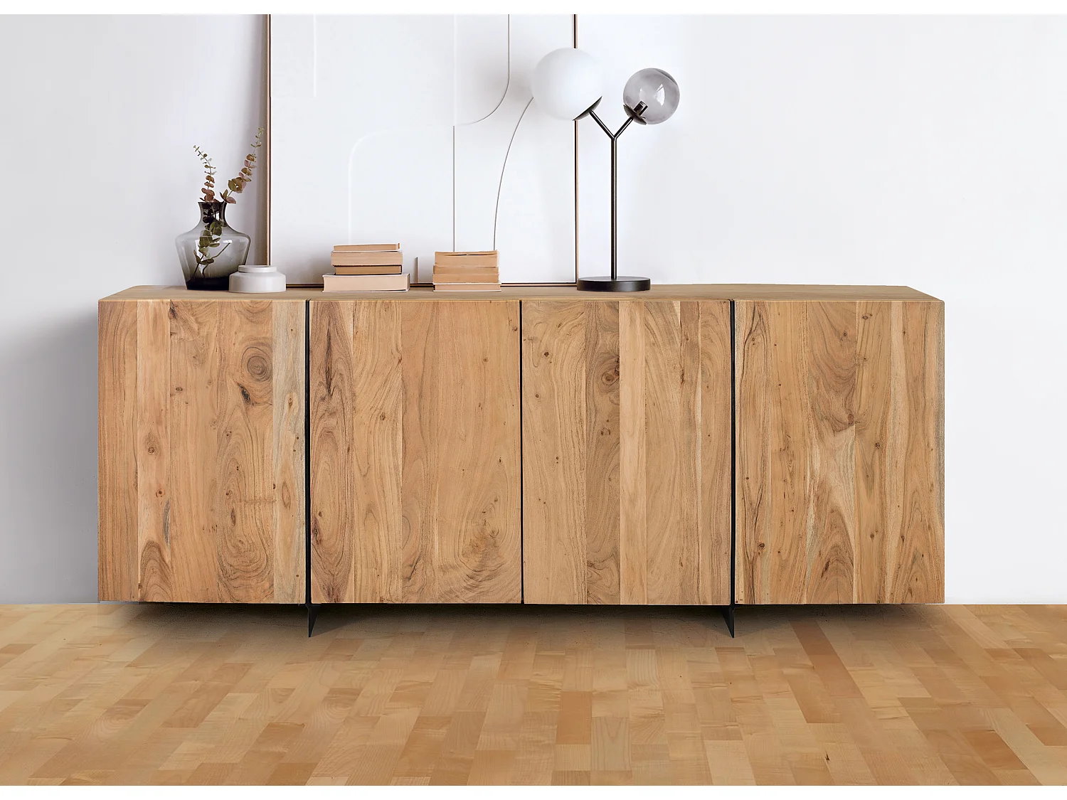 Buffet rustique acacia et métal elegance naturelle