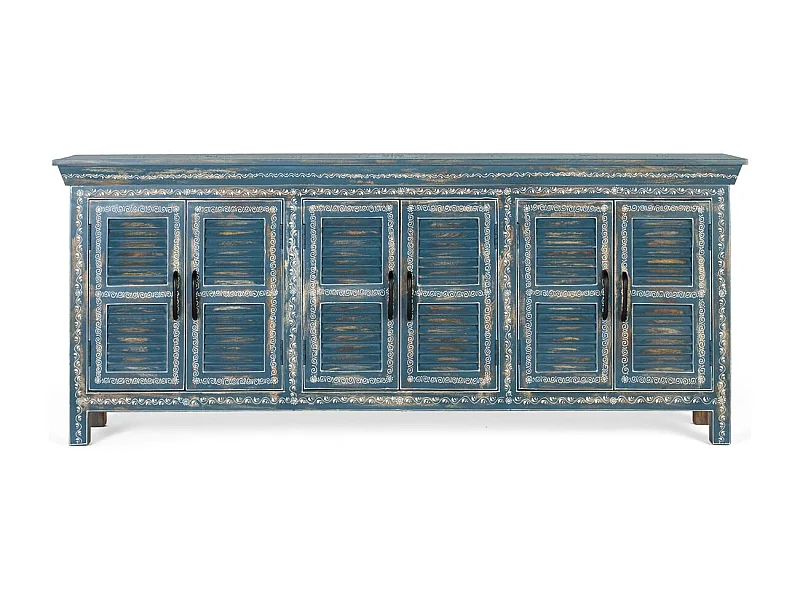 Buffet 6 portes fabriqué à la main en bois de manguier