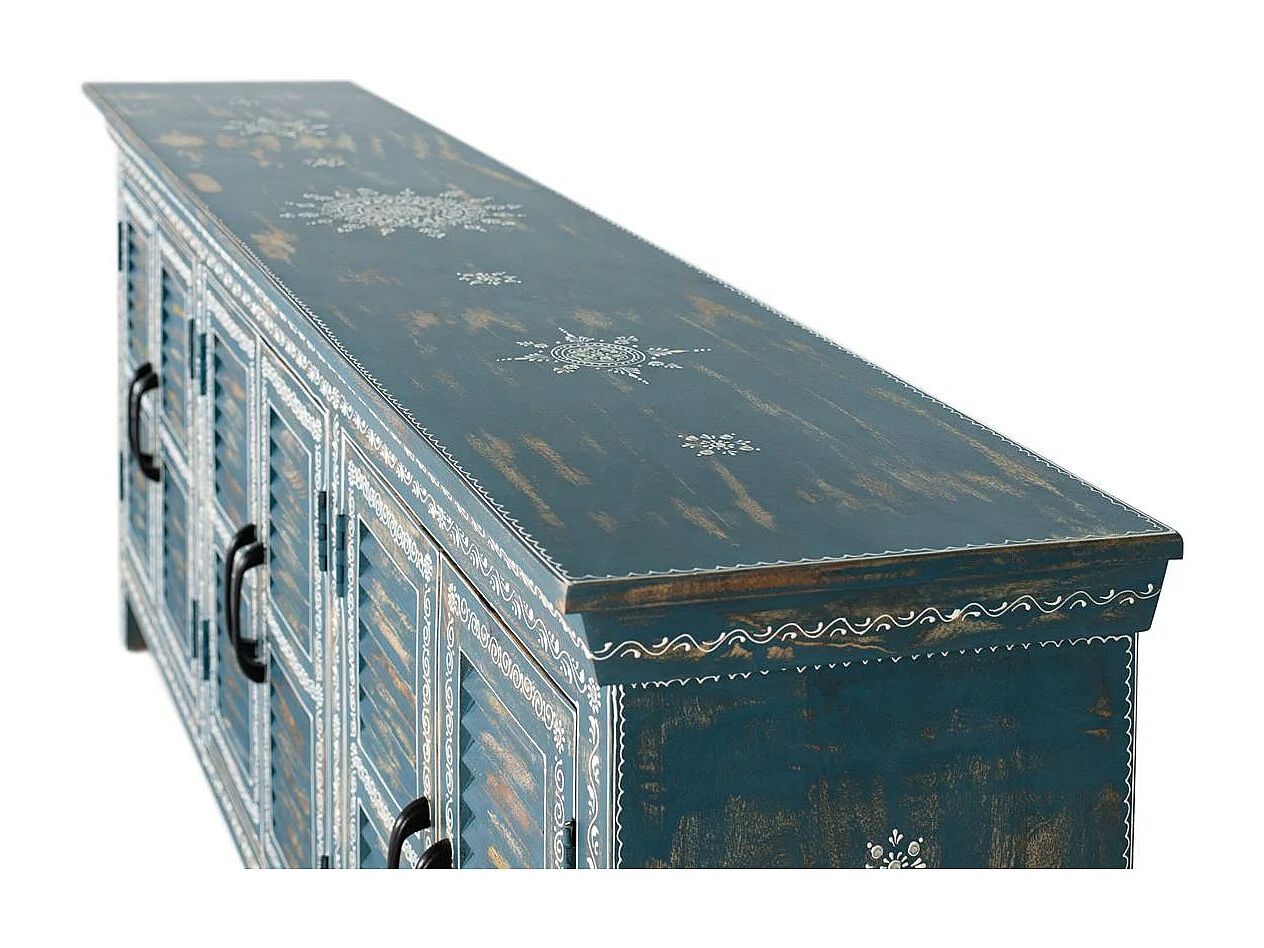 Buffet 6 portes fabriqué à la main en bois de manguier