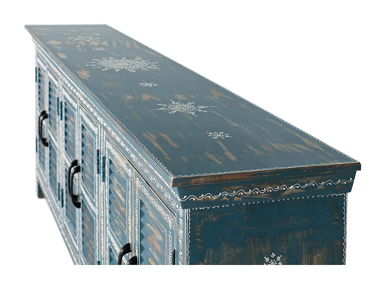 Buffet 6 portes fabriqué à la main en bois de manguier