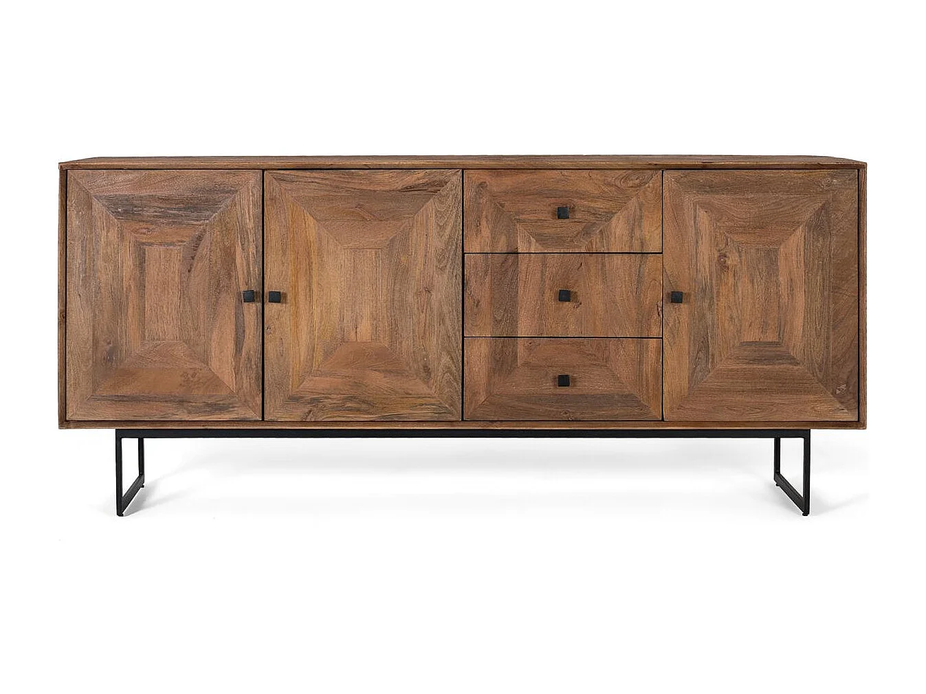 Buffet sculpté à la main avec 3 portes et 3 tiroirs