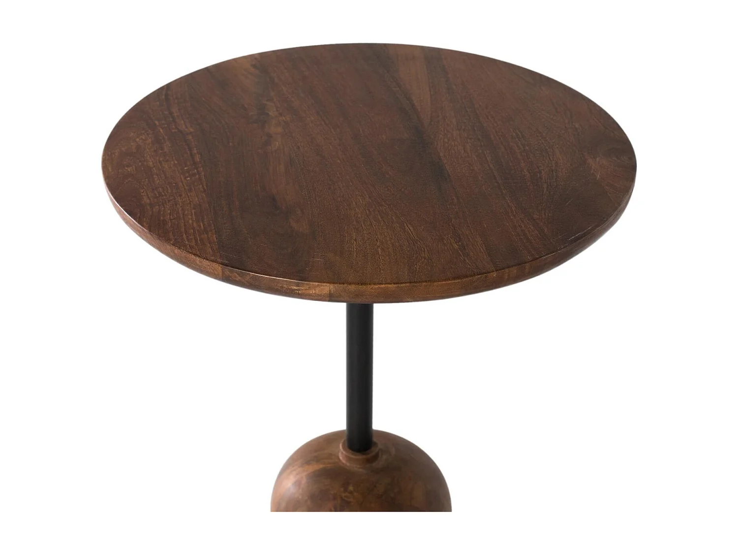 Table d'appoint circulaire en bois de manguier