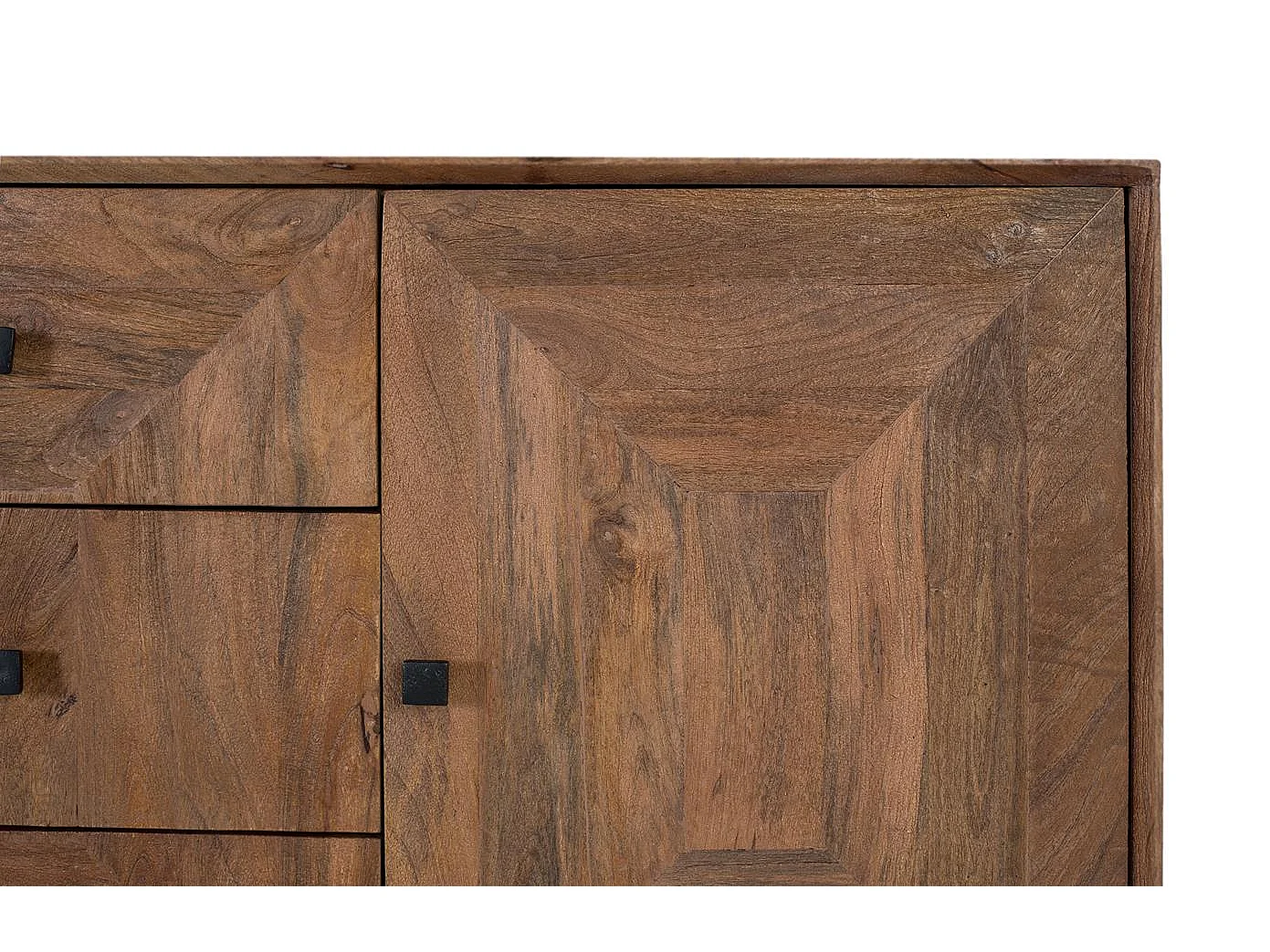 Table d'appoint circulaire en bois de manguier