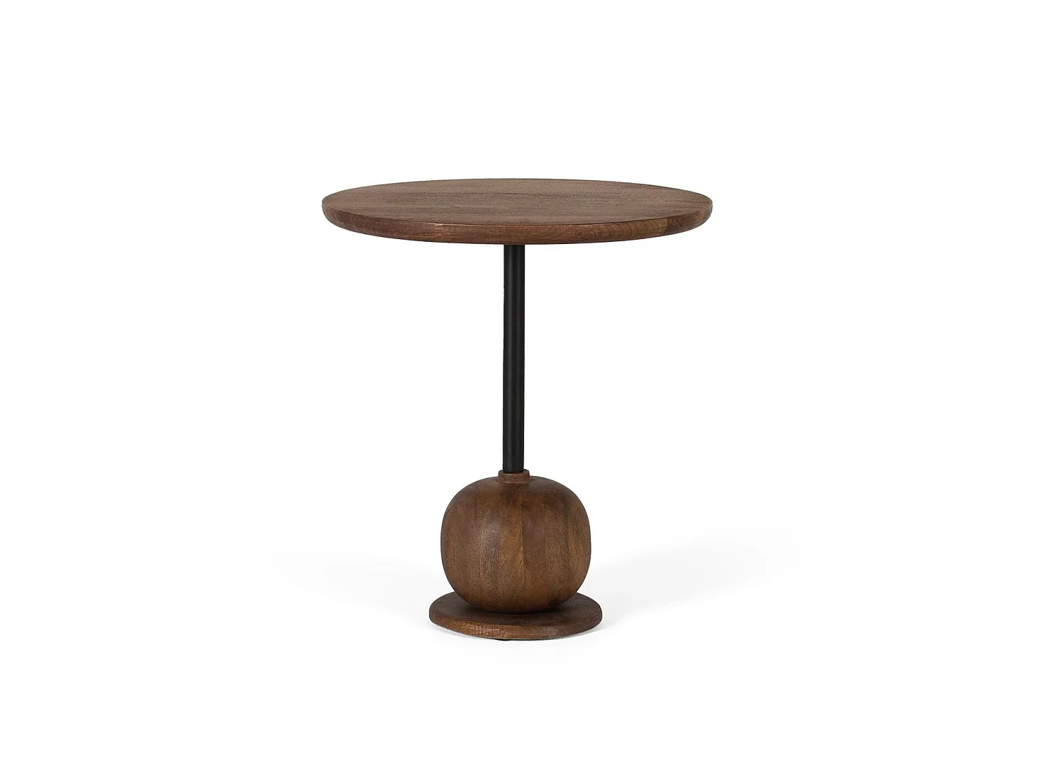 Tables d'appoint en bois de manguier 45 cm, style rustique moderne - 50 x 45 x 45 cm