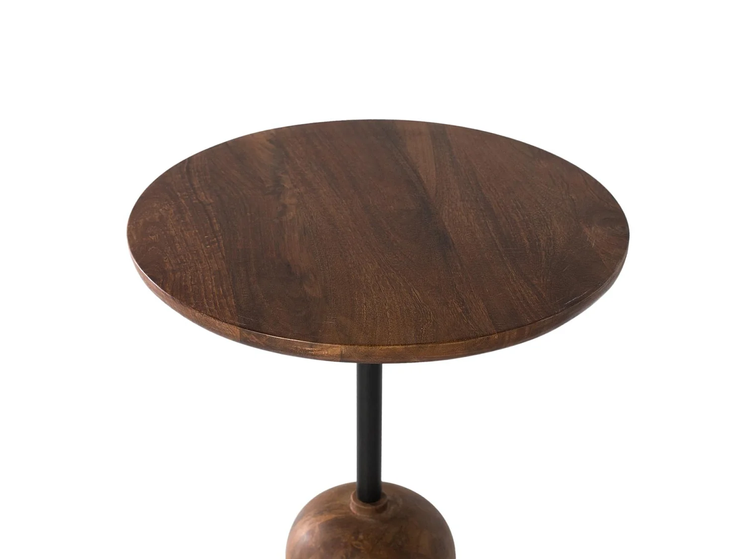 Tables d'appoint en bois de manguier 45 cm, style rustique moderne - 50 x 45 x 45 cm