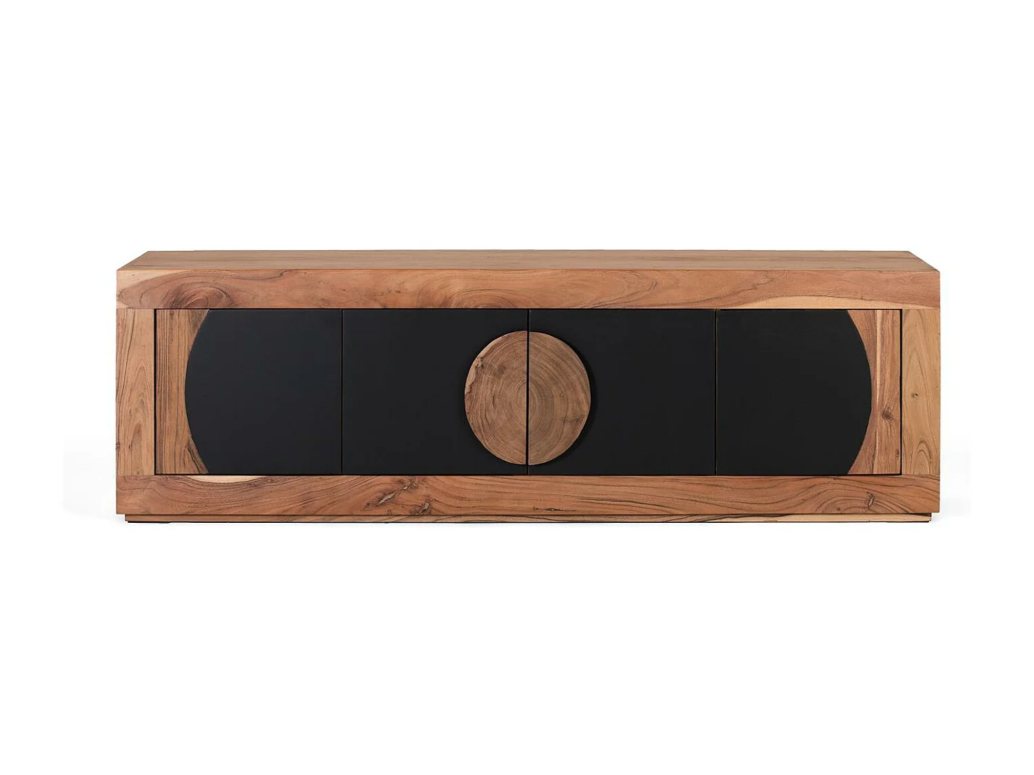 Meuble TV en bois d'acacia avec 4 portes