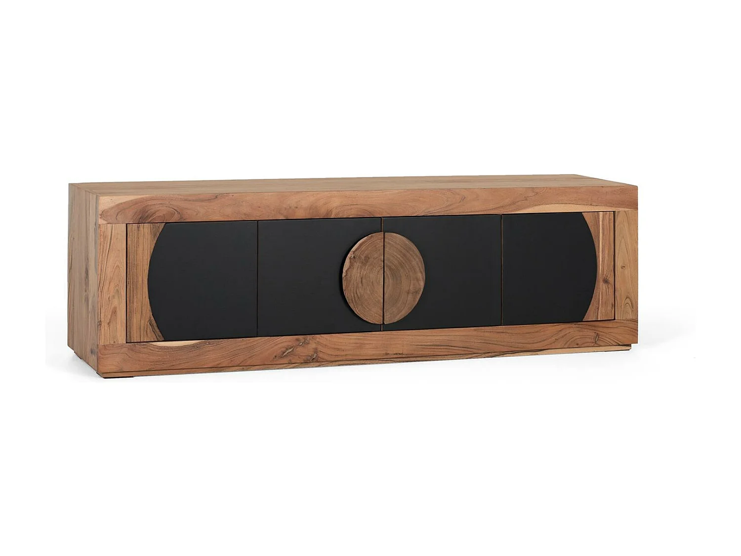 Meuble TV en bois d'acacia avec 4 portes