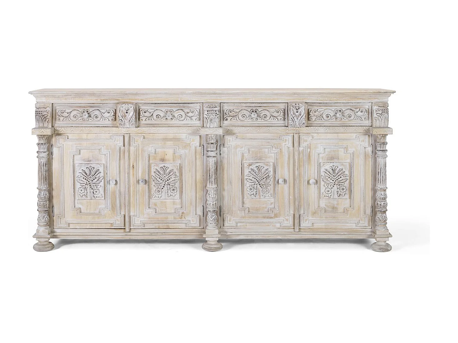 Buffet avec 3 tiroirs et 3 portes en bois de manguier