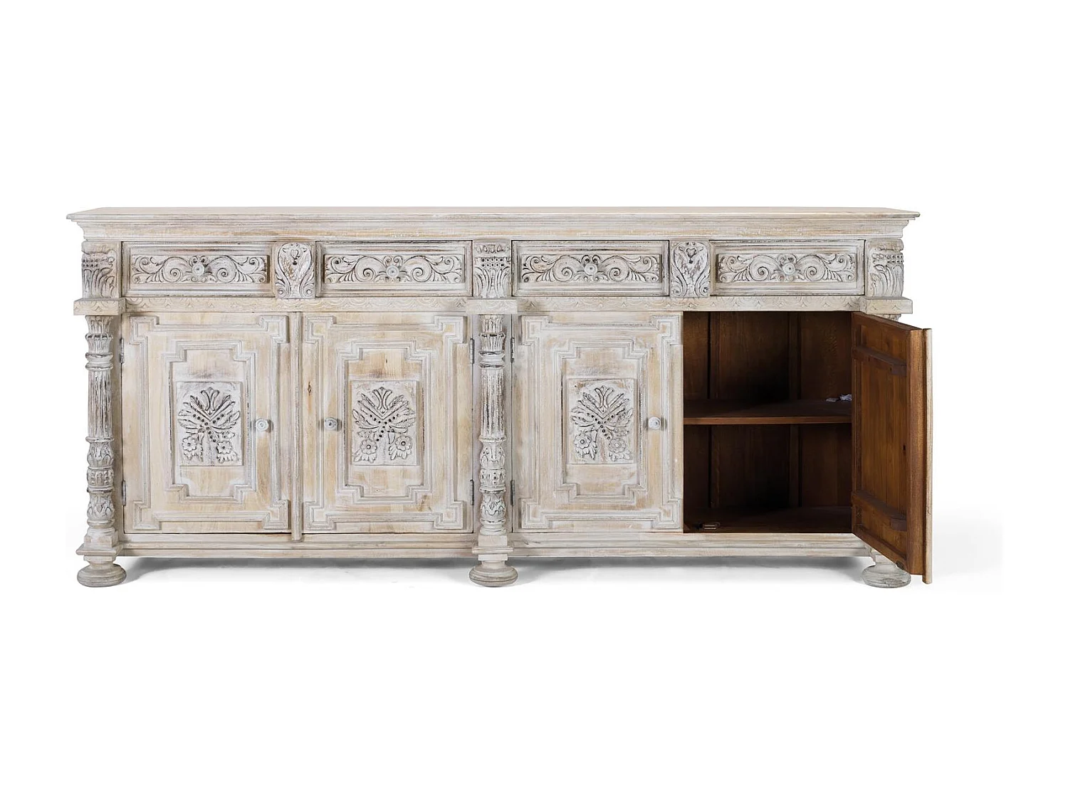 Buffet avec 3 tiroirs et 3 portes en bois de manguier